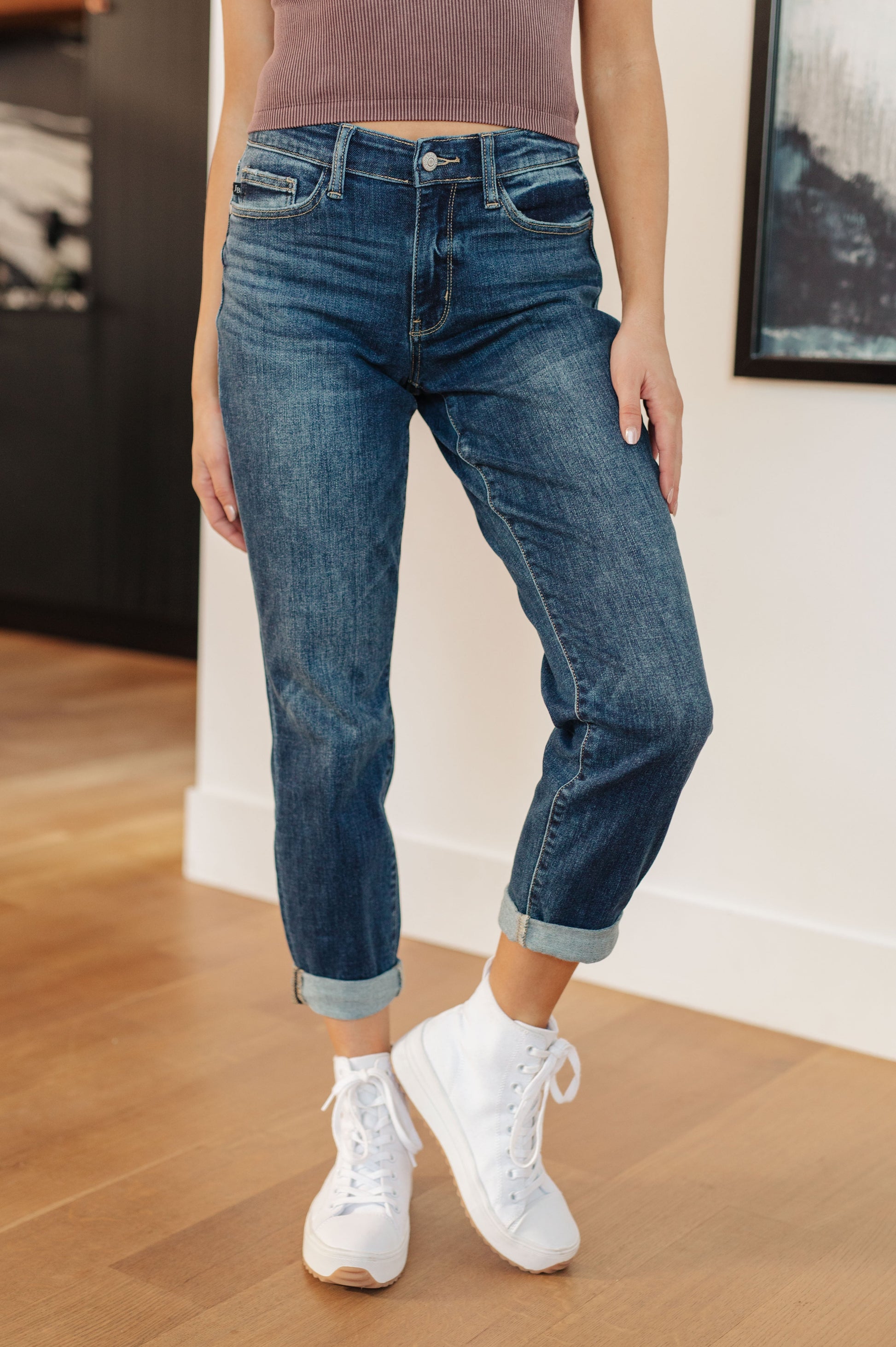 London Midrise Cuffed Boyfriend Jeans - G Marie's Boutique 