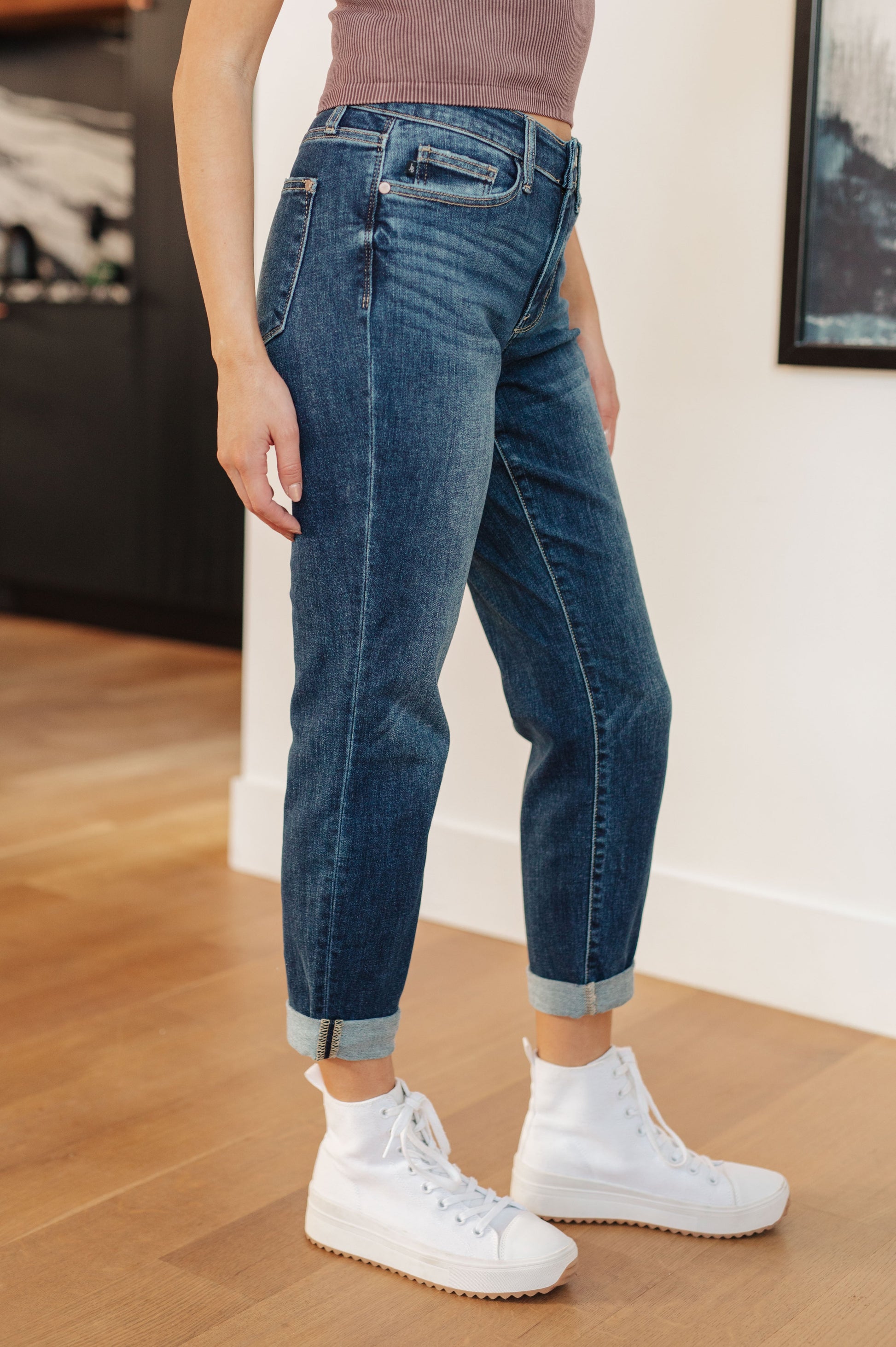 London Midrise Cuffed Boyfriend Jeans - G Marie's Boutique 