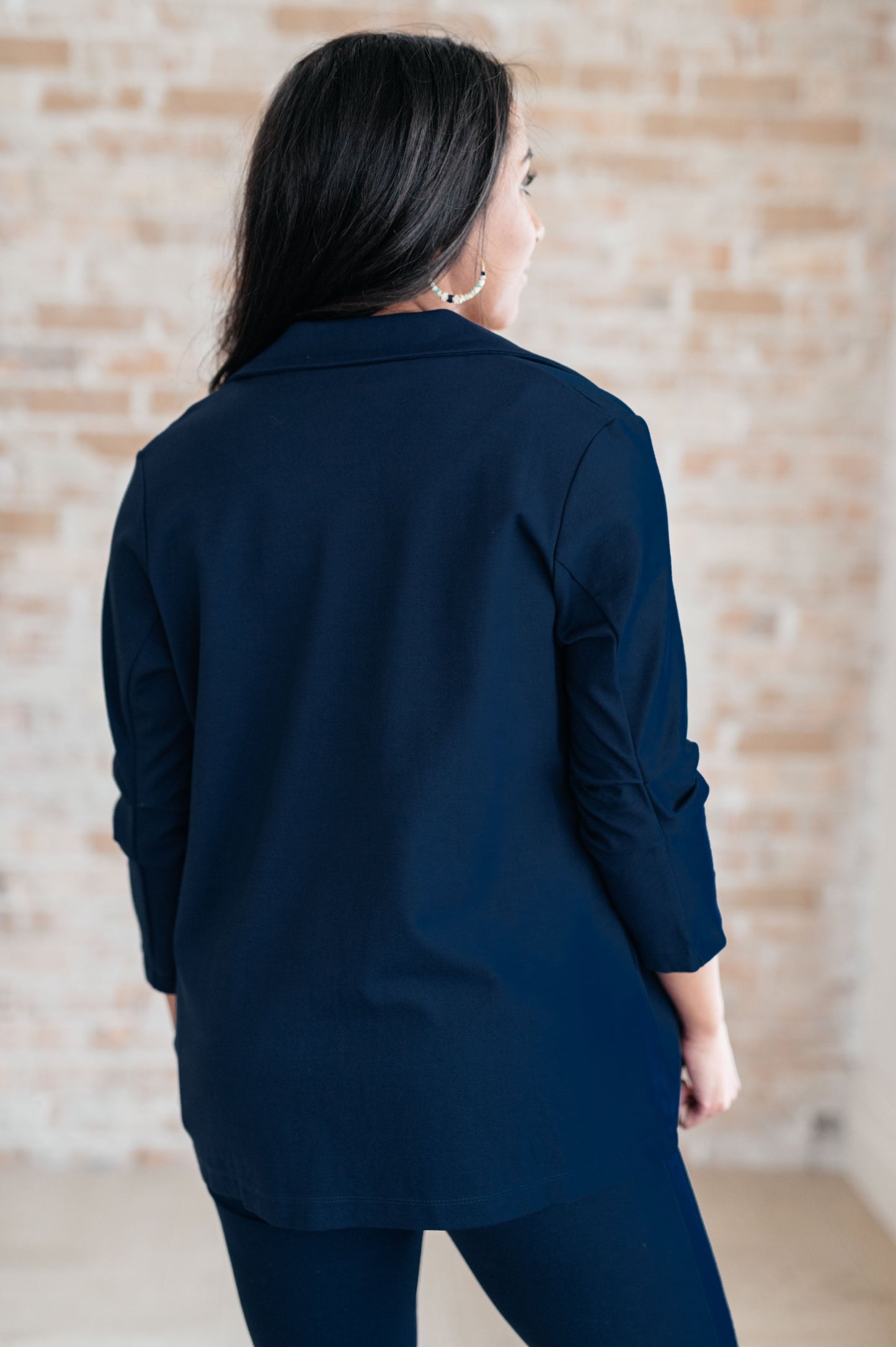 Dear Scarlett Magic 3/4 Blazer in Navy - G Marie's Boutique 