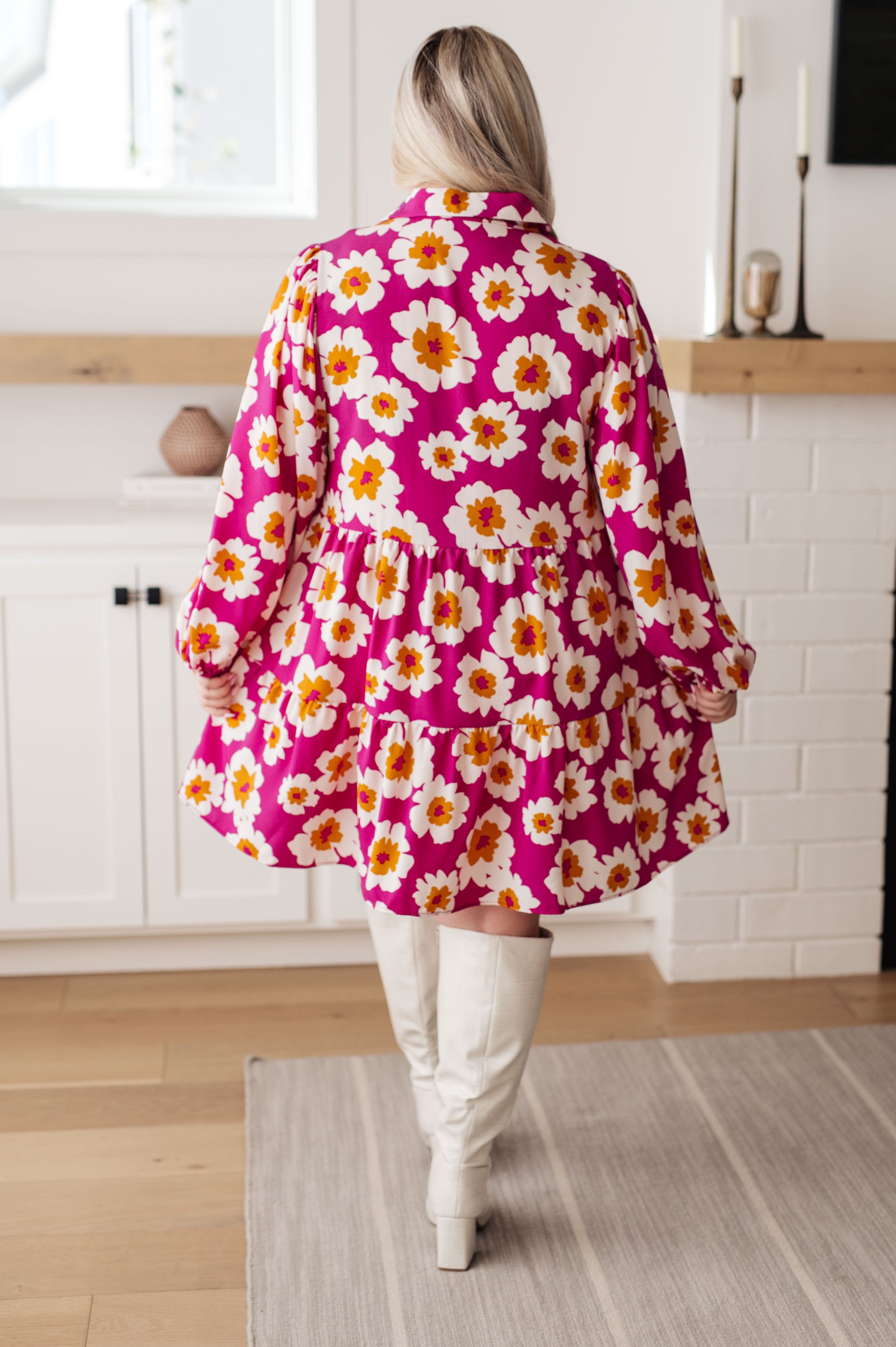 Magnificently Mod Floral Shirt Dress - G Marie's Boutique 