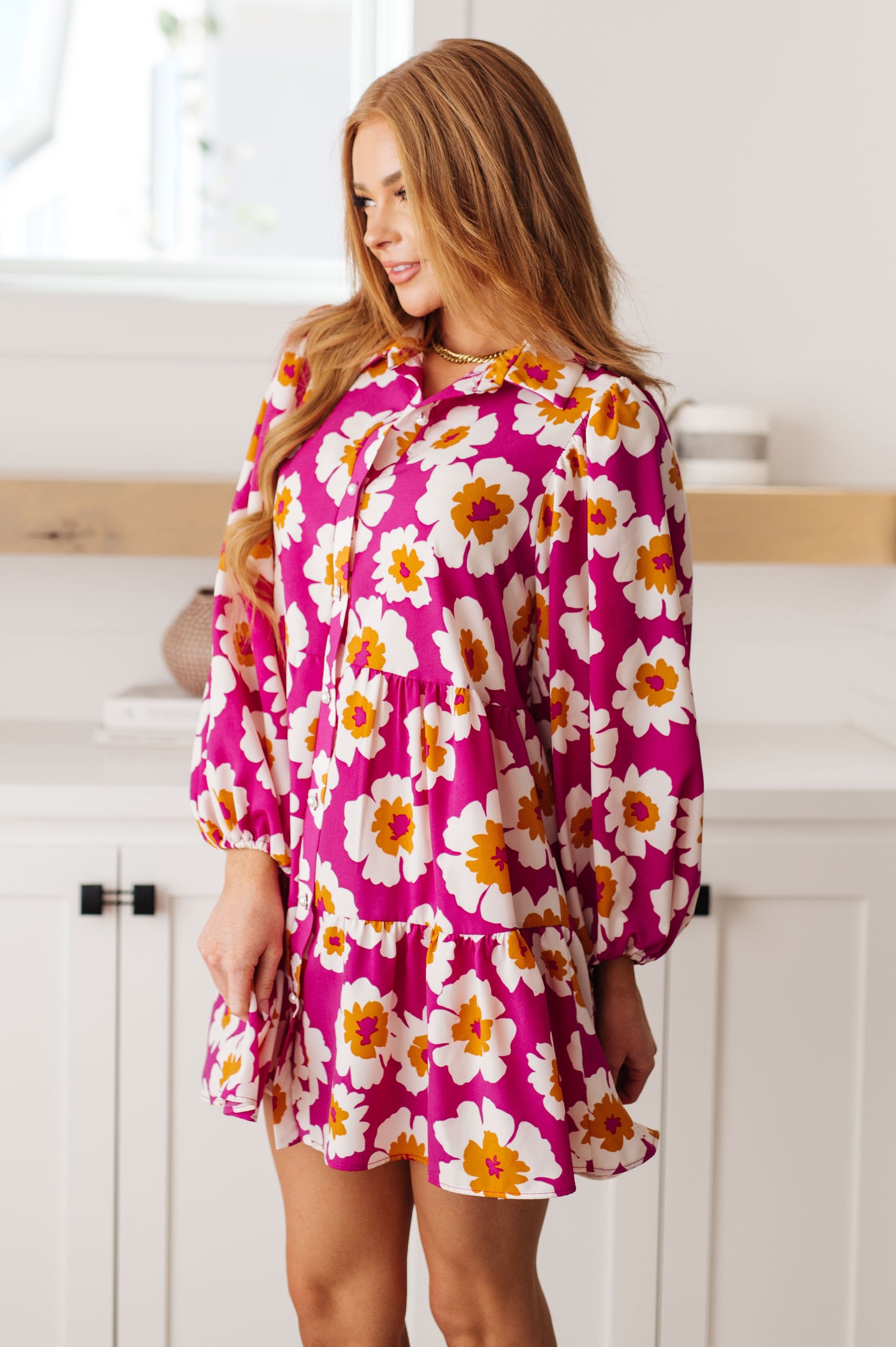 Magnificently Mod Floral Shirt Dress - G Marie's Boutique 