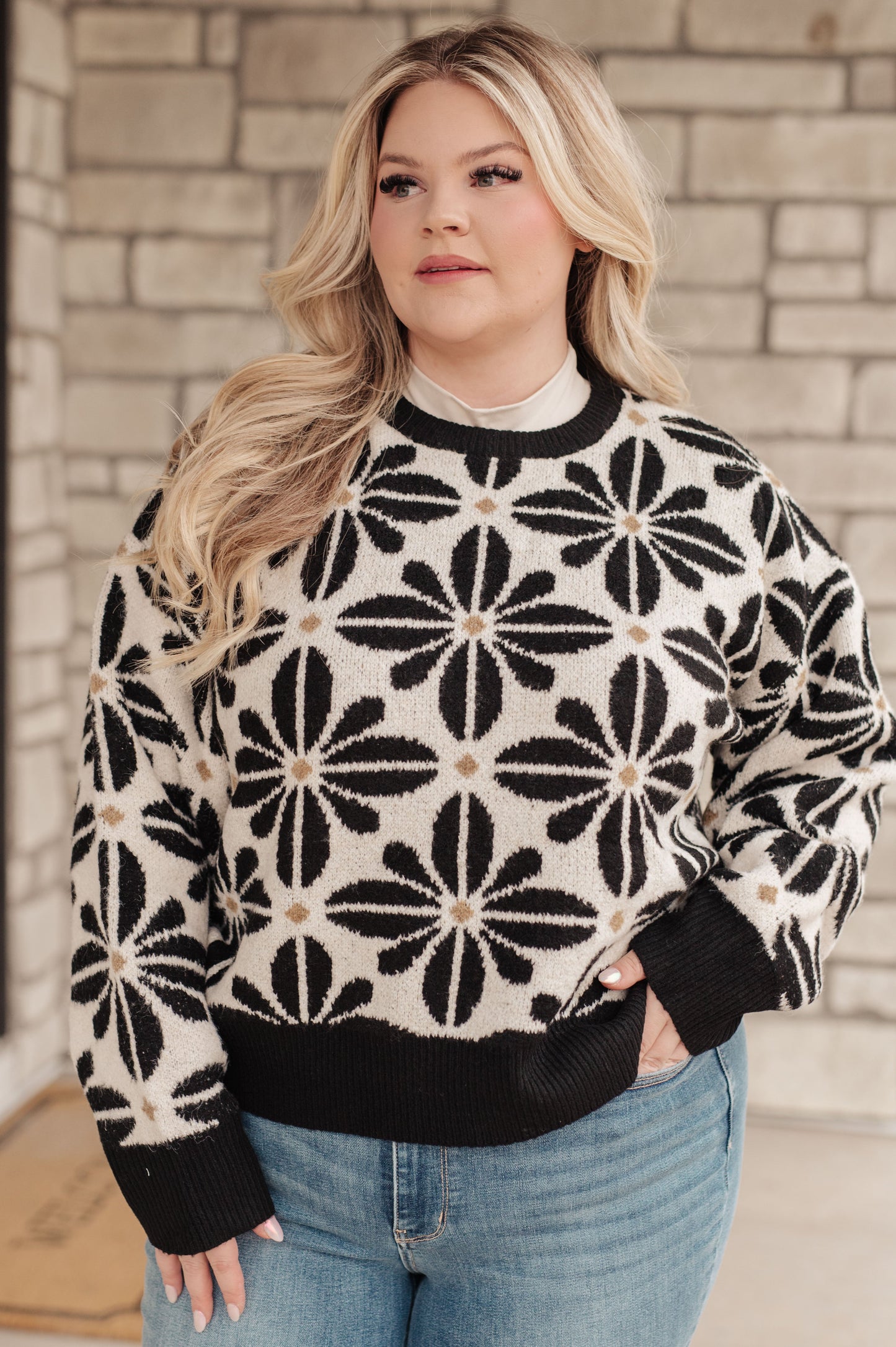 Mid Mod Floral Sweater - G Marie's Boutique 