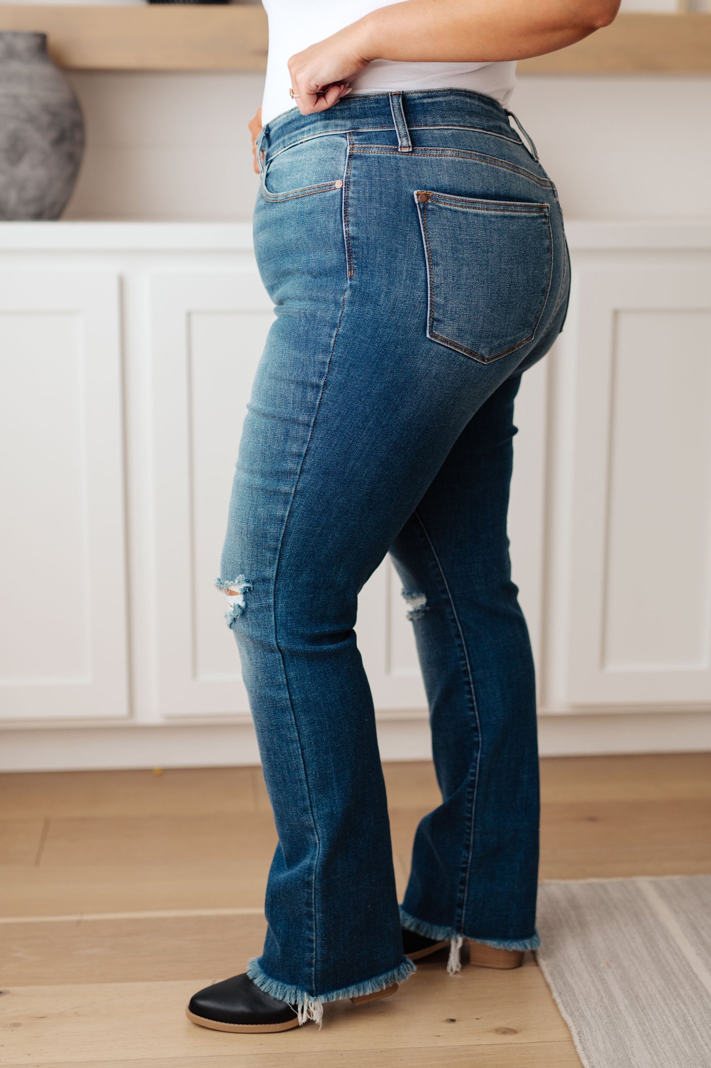 Morgan High Rise Distressed Straight Jeans - G Marie's Boutique 