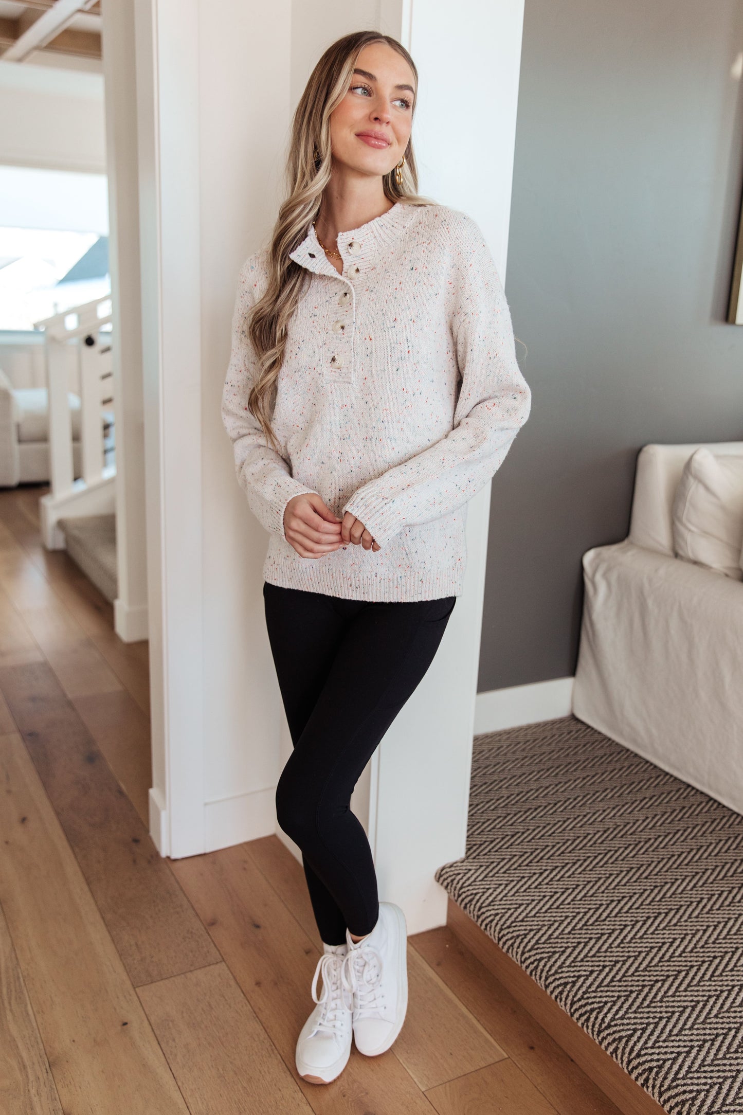 Never Give Up Henley Sweater - G Marie's Boutique 