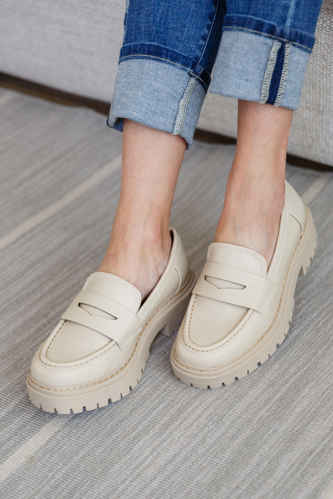 Penny For Your Thoughts Loafers in Bone - G Marie's Boutique 