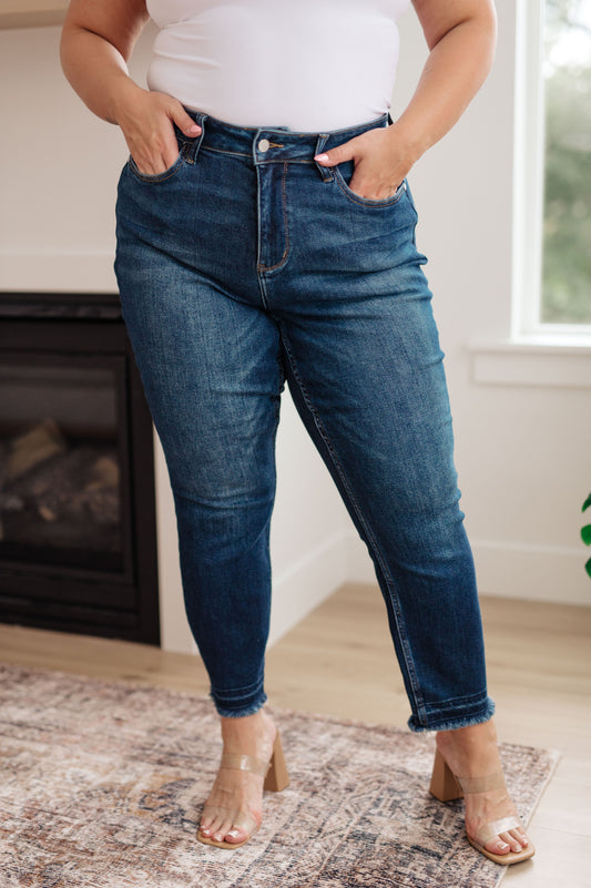 Phillipa High Rise Release Hem Slim Jeans - G Marie's Boutique 