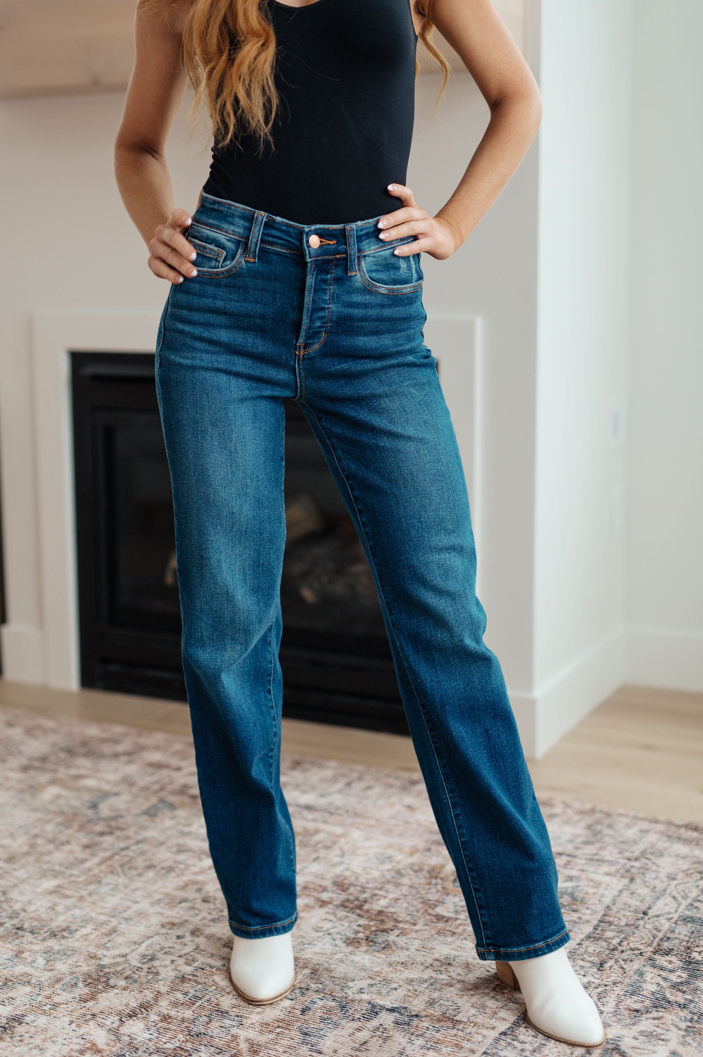 Pippa High Rise Button Fly Dad Jeans - G Marie's Boutique 