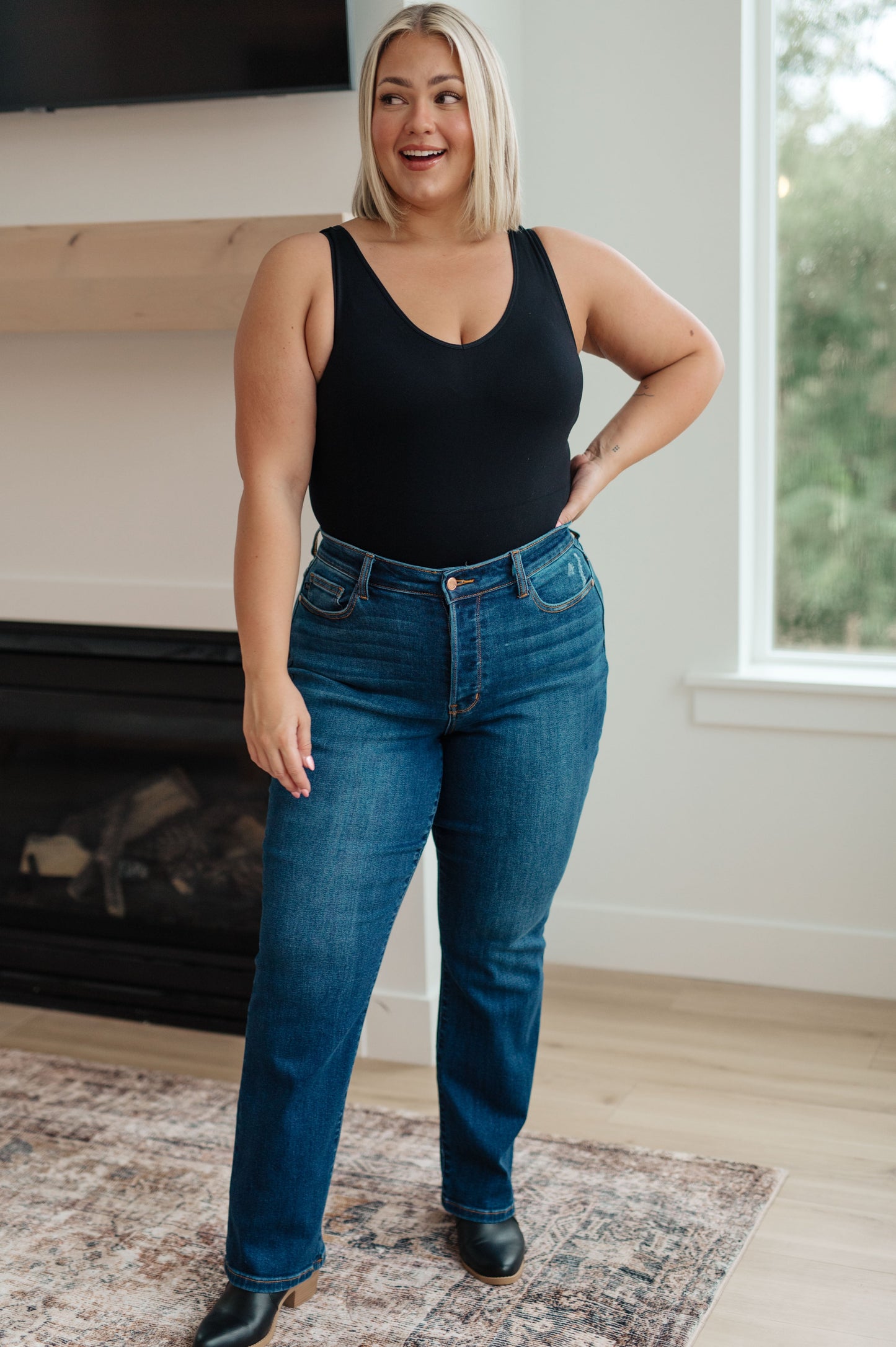 Pippa High Rise Button Fly Dad Jeans - G Marie's Boutique 