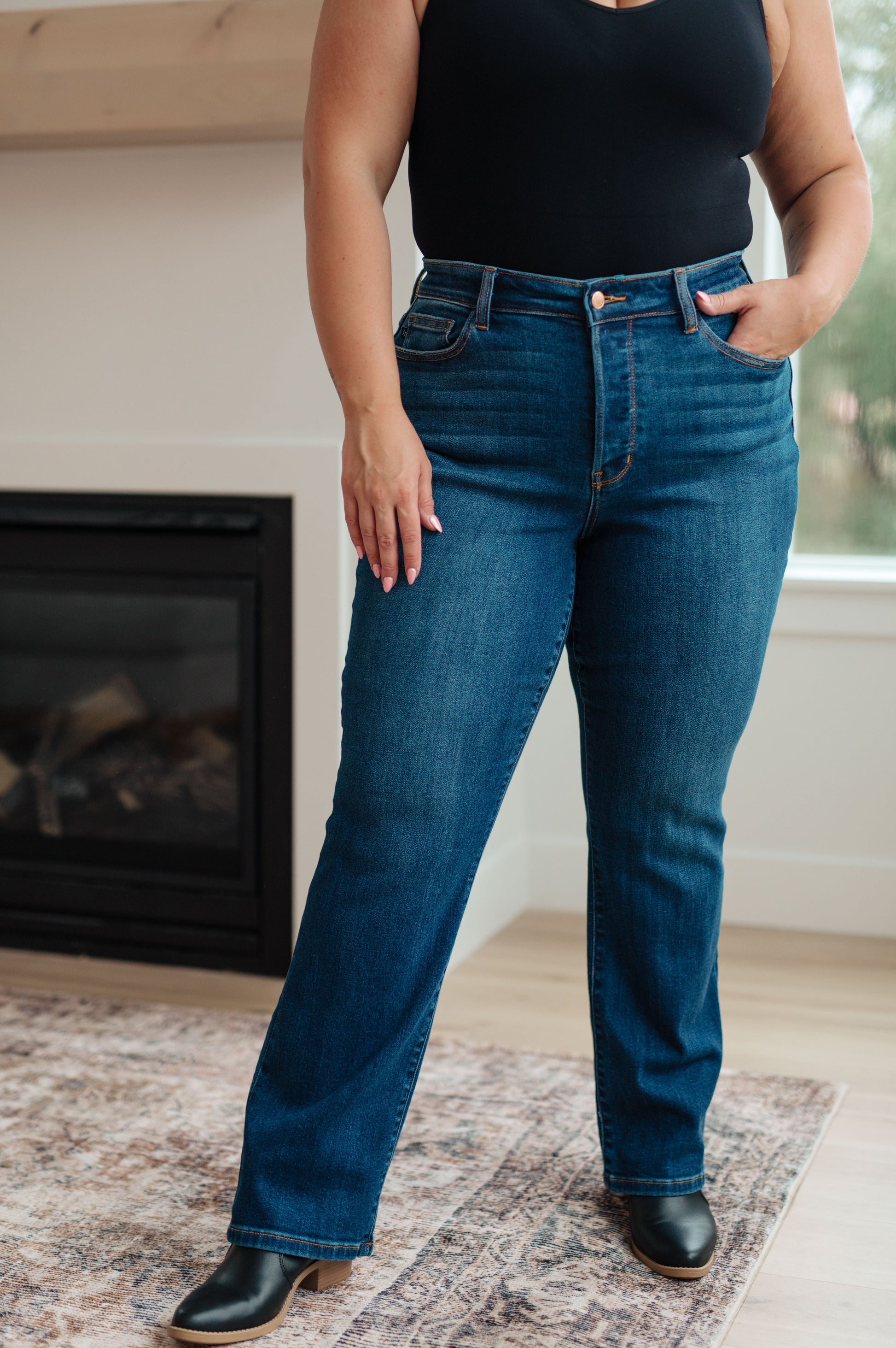 Pippa High Rise Button Fly Dad Jeans - G Marie's Boutique 