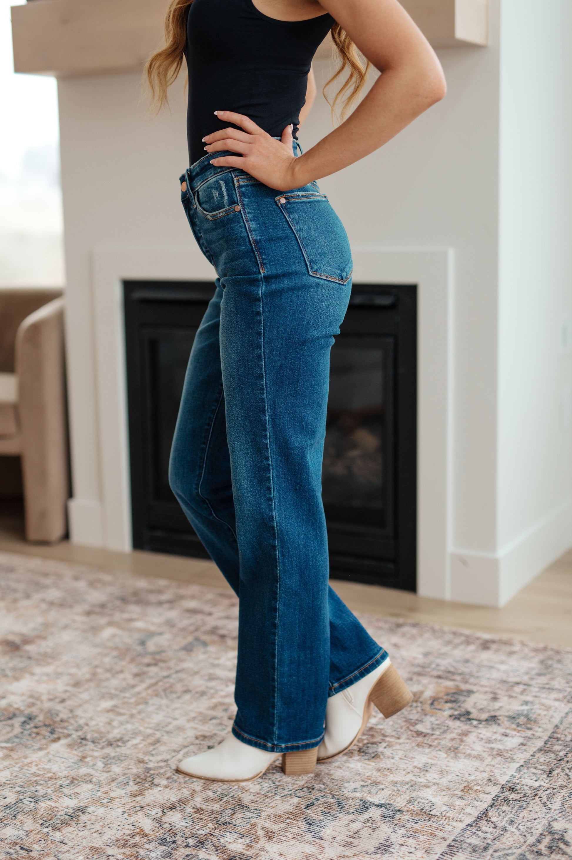 Pippa High Rise Button Fly Dad Jeans - G Marie's Boutique 