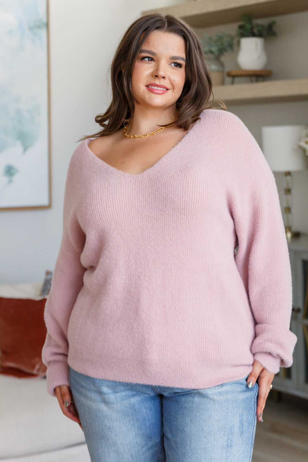 Plush Feelings V-Neck Sweater - G Marie's Boutique 