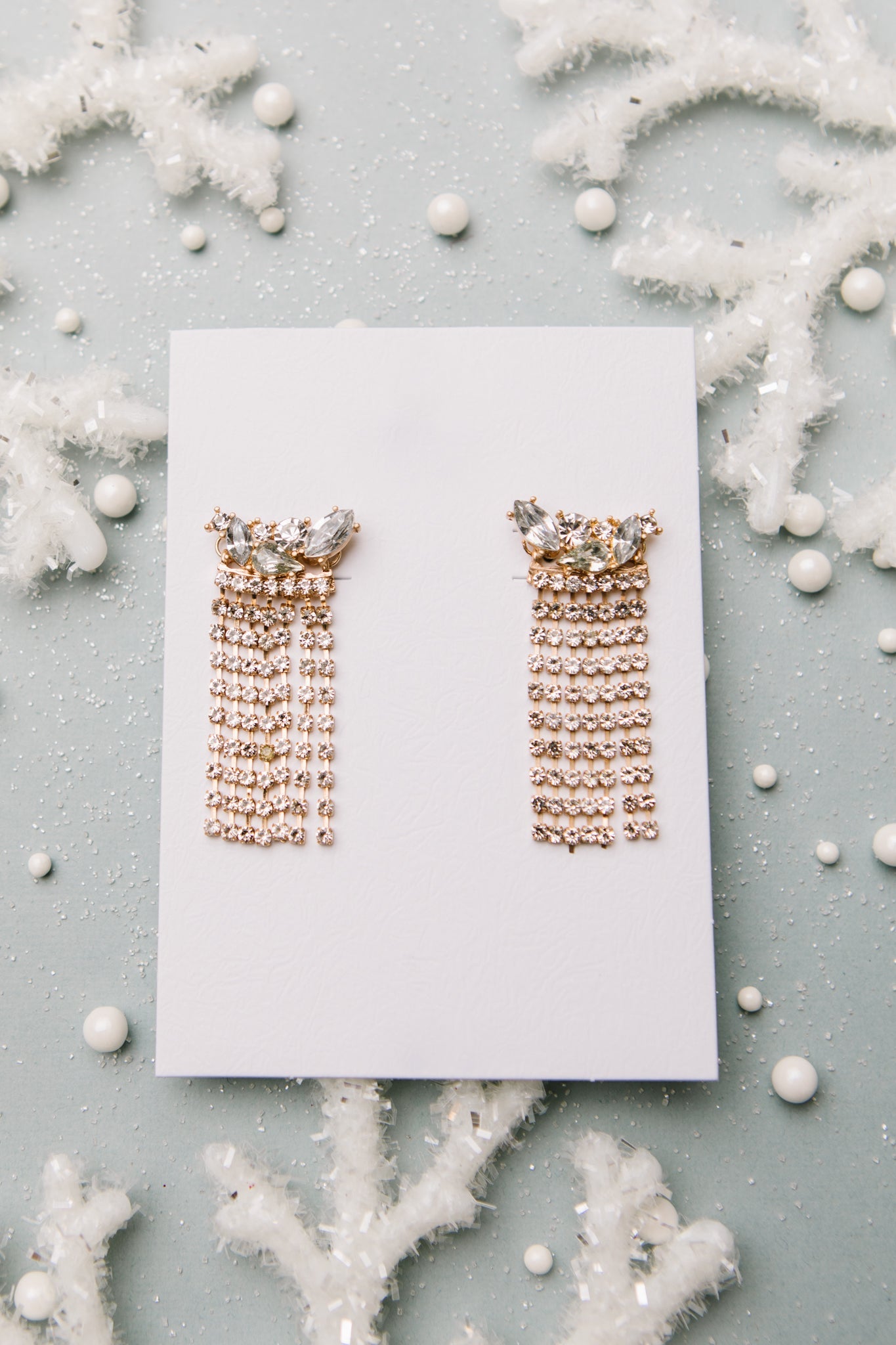 Rhinestone Fringe Earrings - G Marie's Boutique 