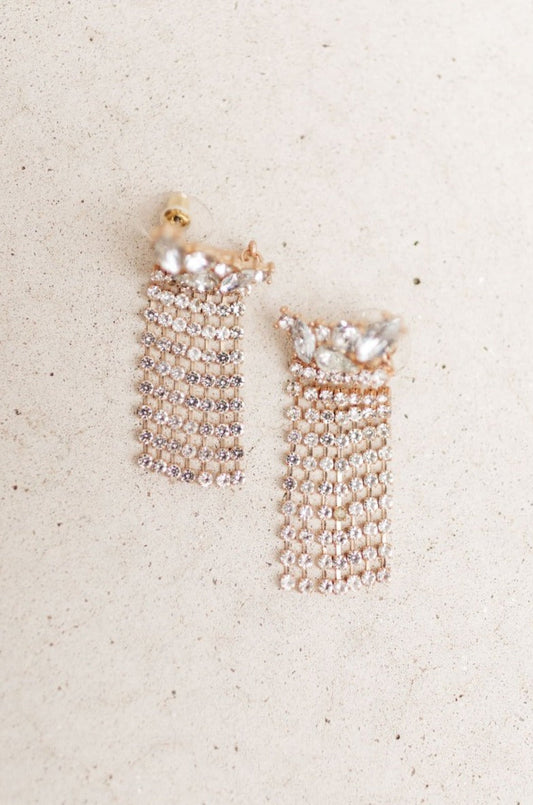 Rhinestone Fringe Earrings - G Marie's Boutique 