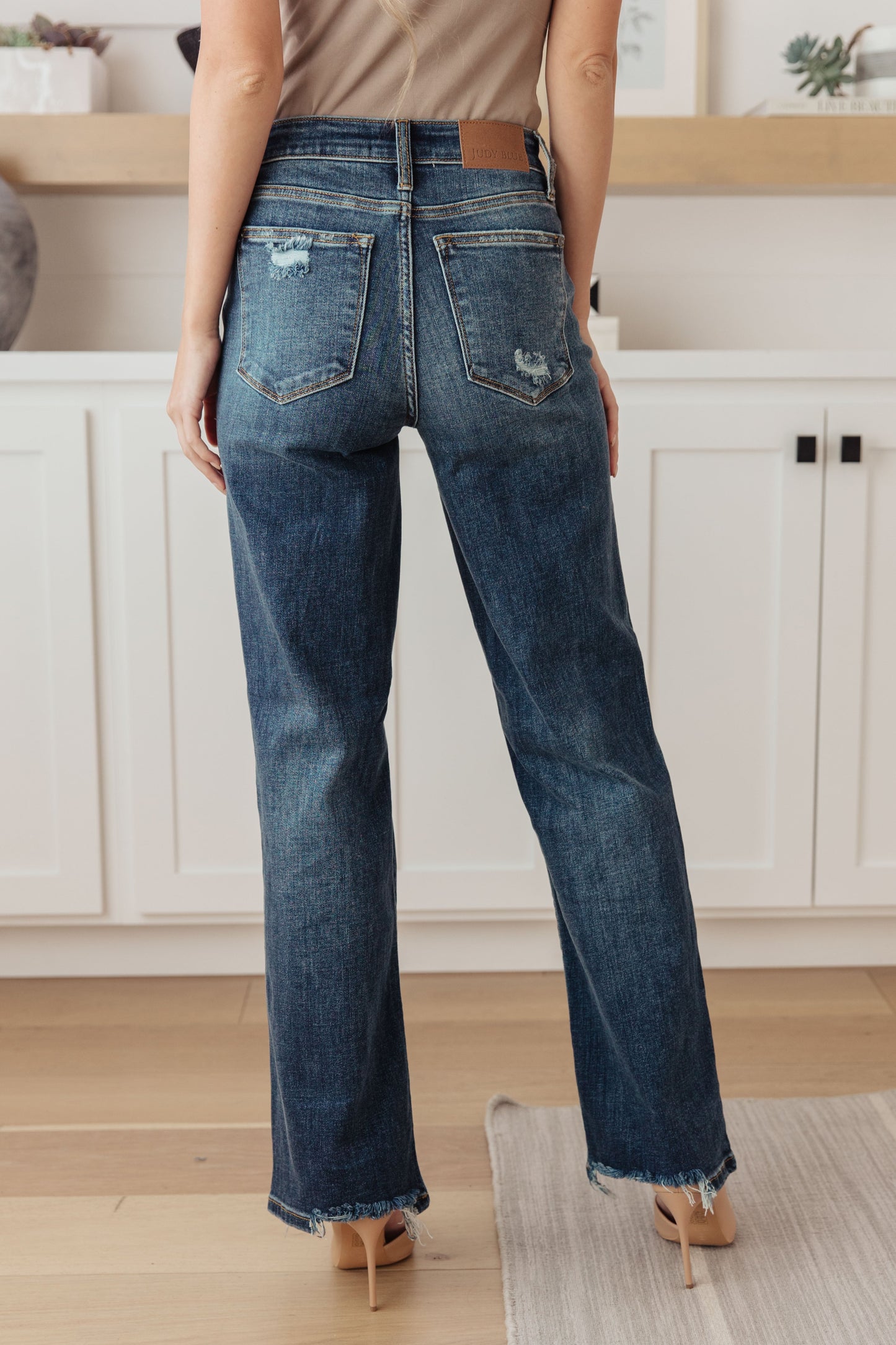 Rose High Rise 90's Straight Jeans in Dark Wash - G Marie's Boutique 