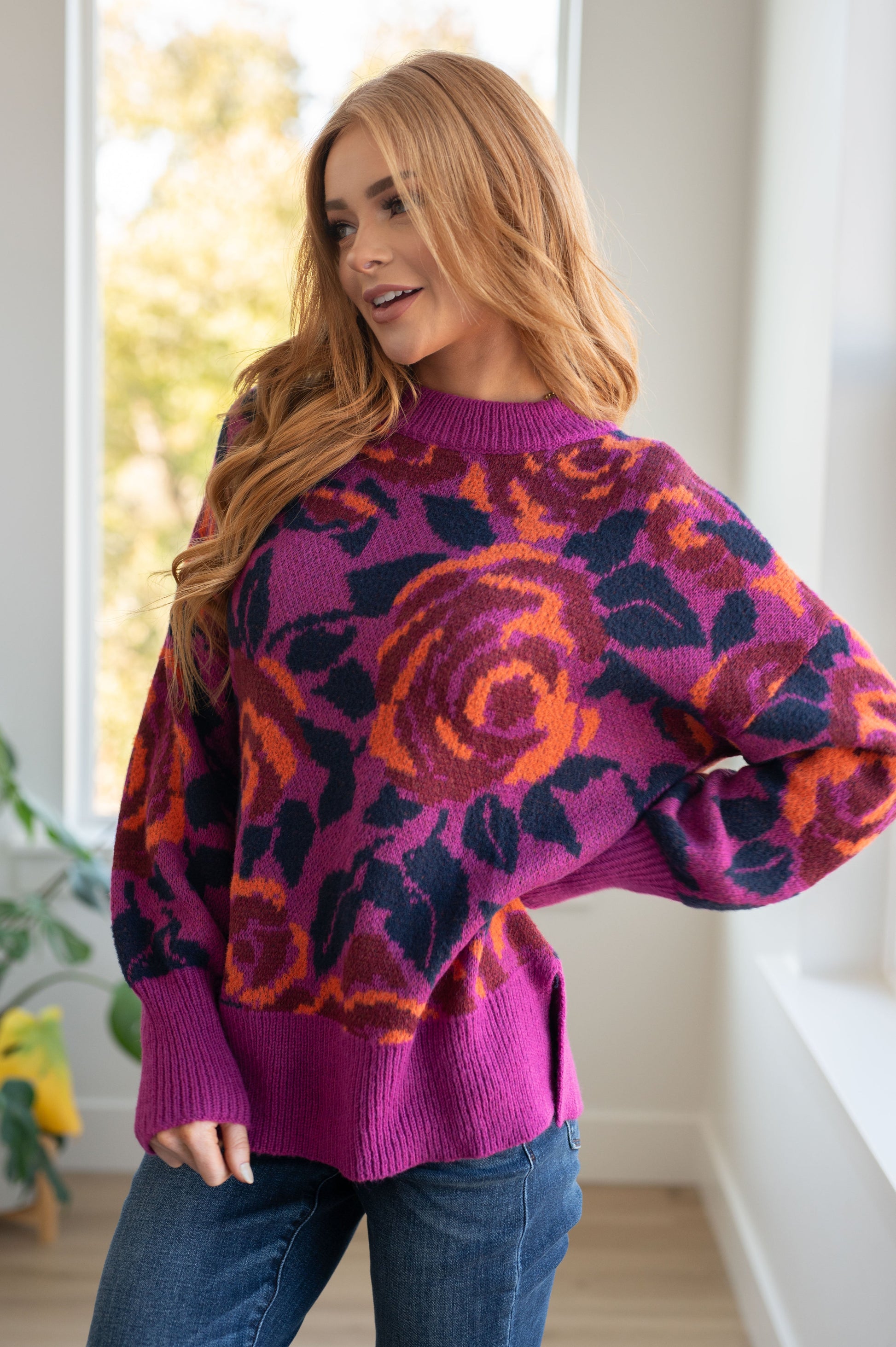 Rosie Posey Floral Sweater - G Marie's Boutique 