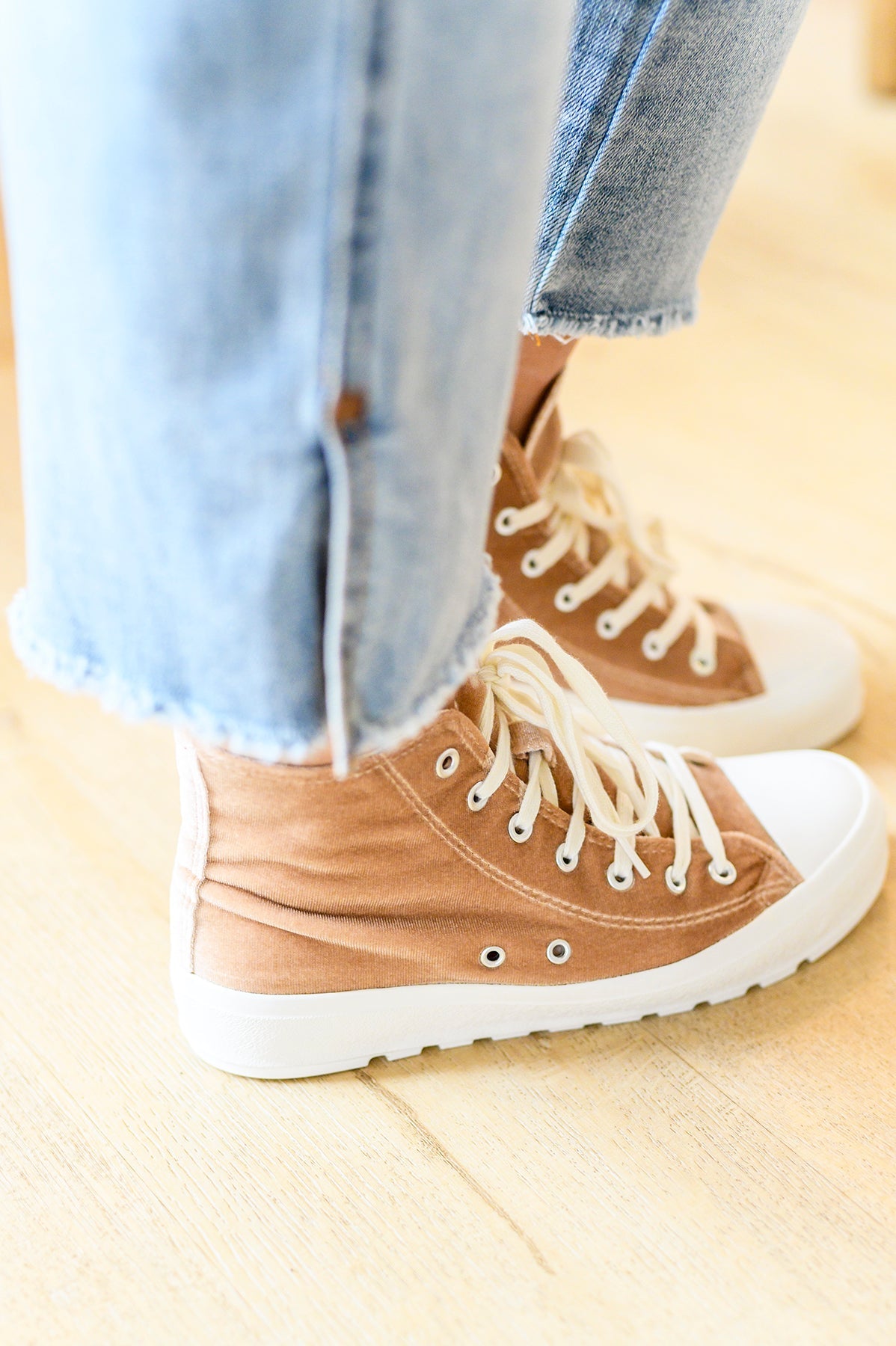 Run Me Down Velvet High Tops in Tan - G Marie's Boutique 