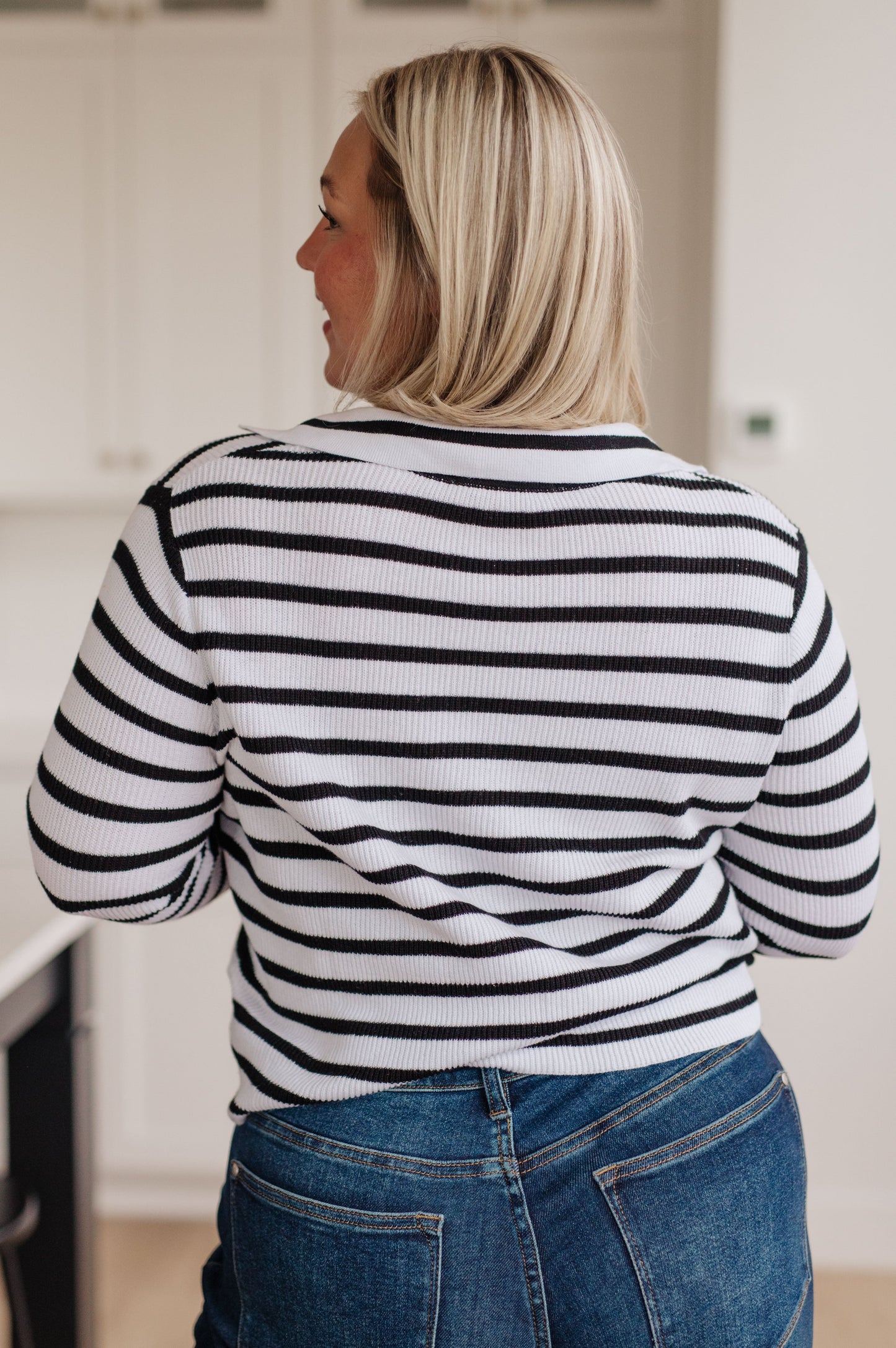 Self Improvement V-Neck Striped Sweater - G Marie's Boutique 