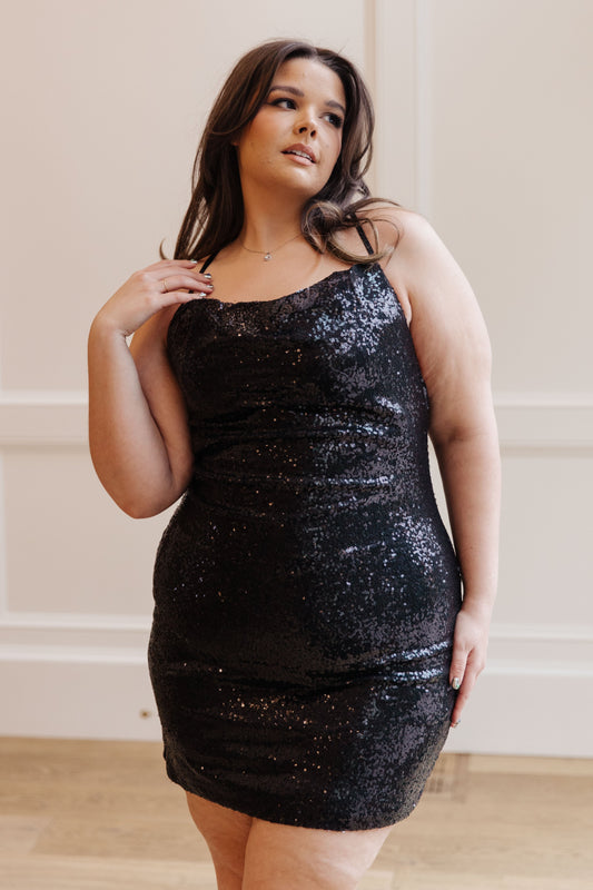 Shining in Sequins Dress in Black - G Marie's Boutique 