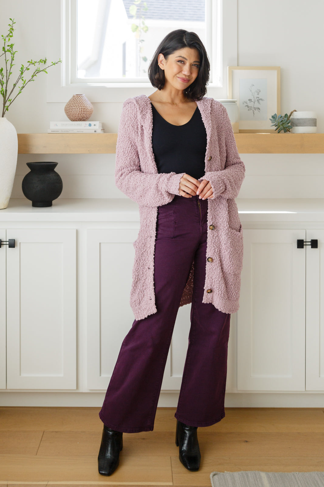 Petunia High Rise Wide Leg Jeans in Plum - G Marie's Boutique 