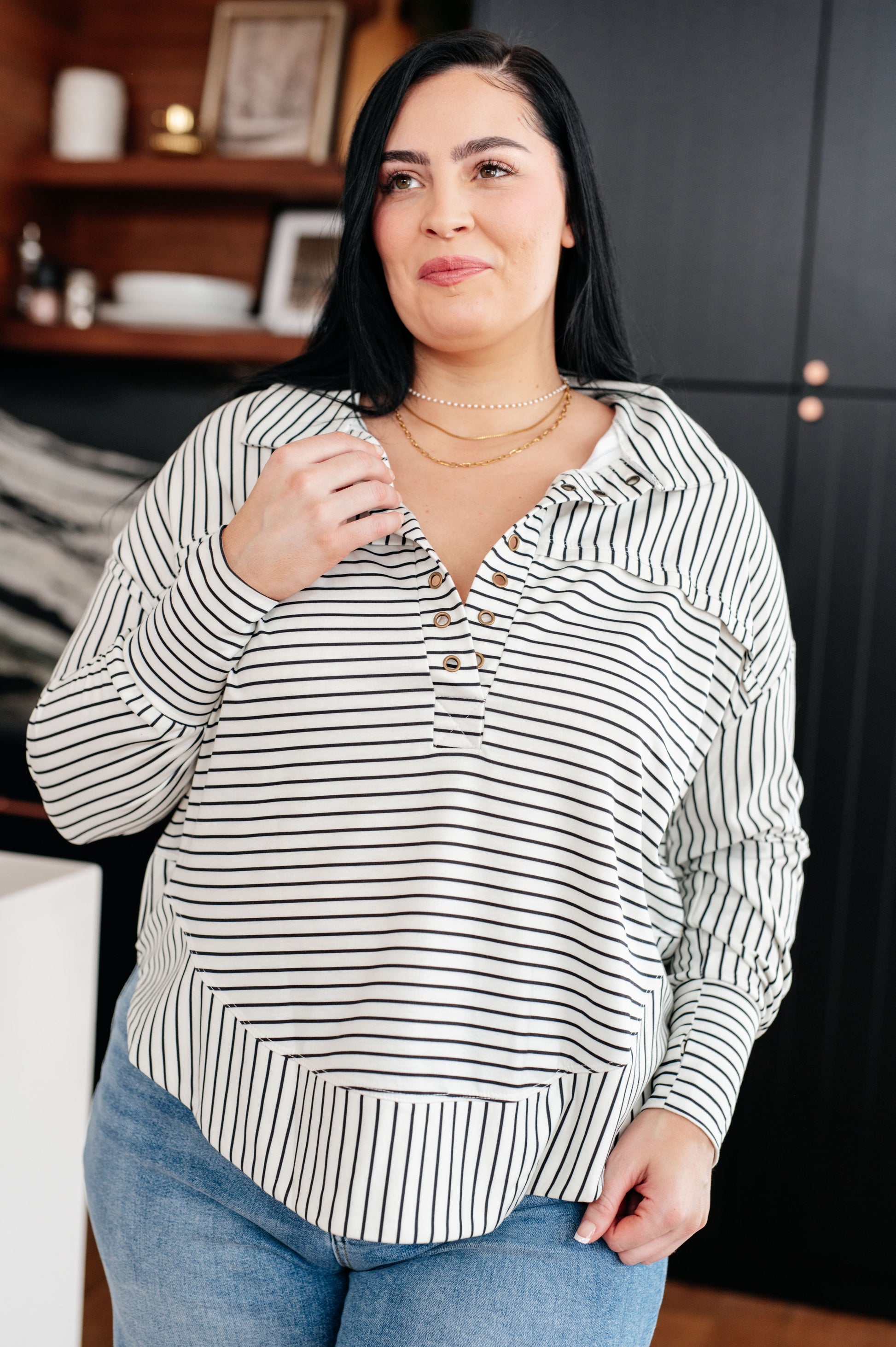 Striped Serendipity Pullover - G Marie's Boutique 