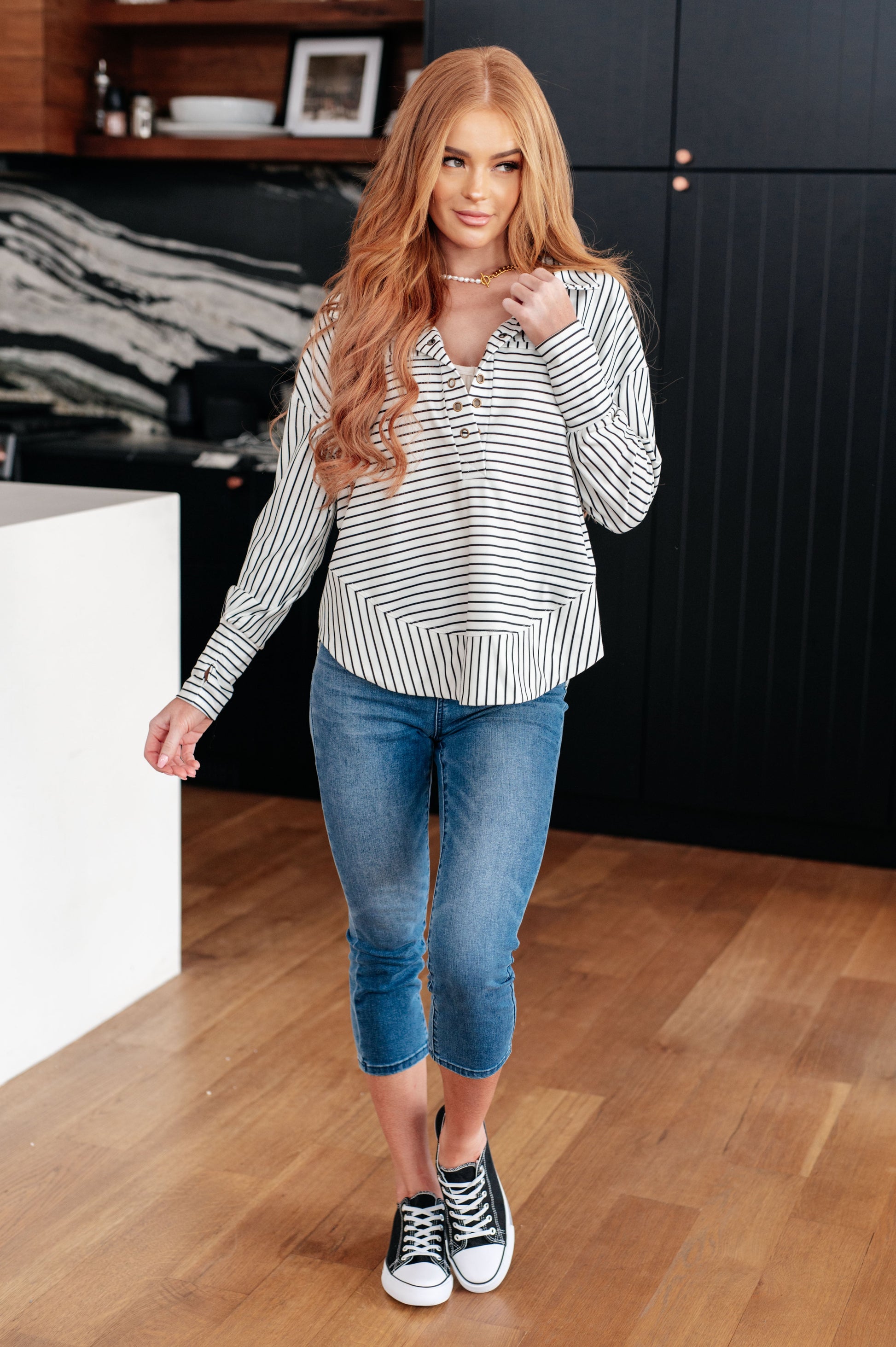 Striped Serendipity Pullover - G Marie's Boutique 