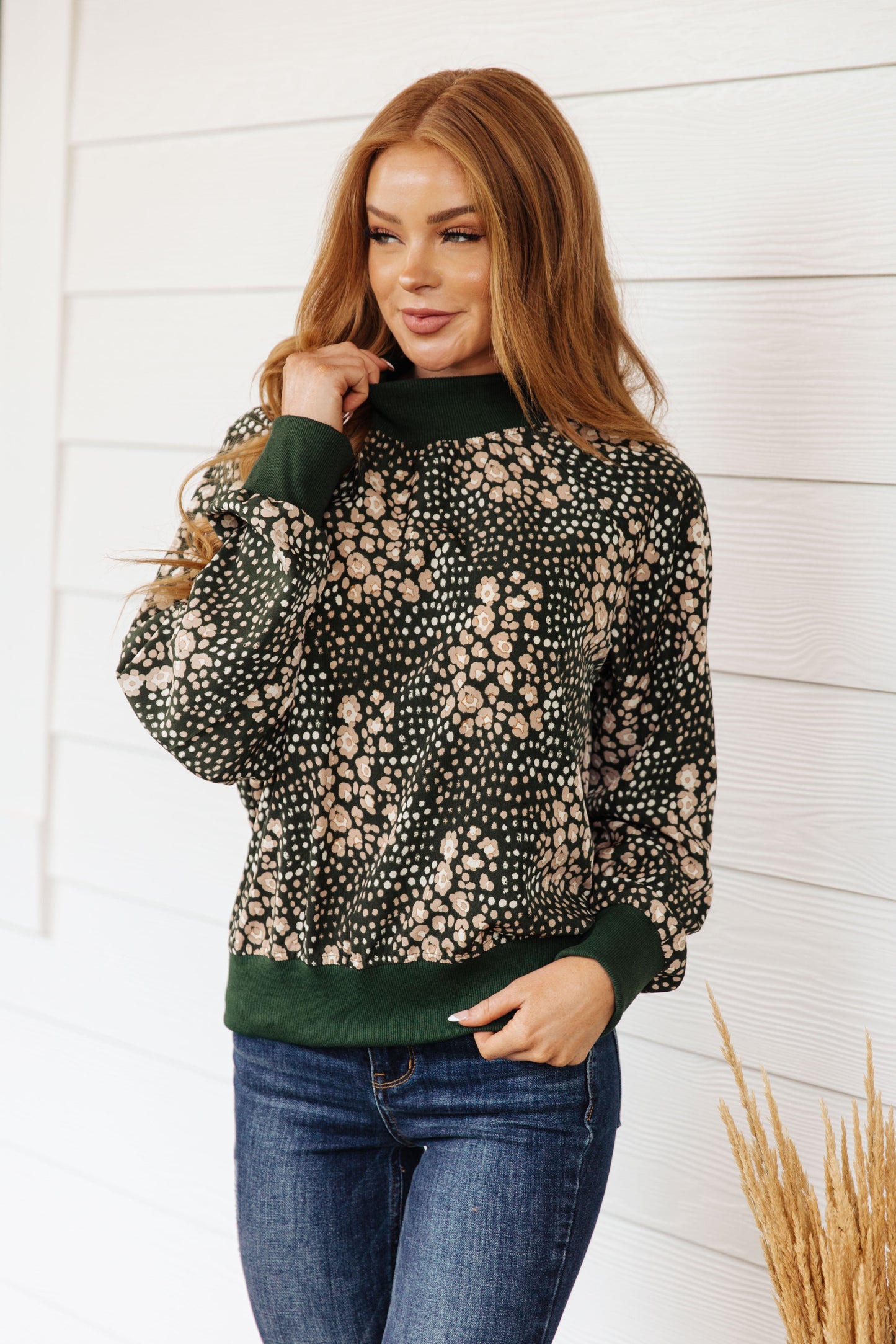 Where Are We Going Mock Neck Pullover - G Marie's Boutique 