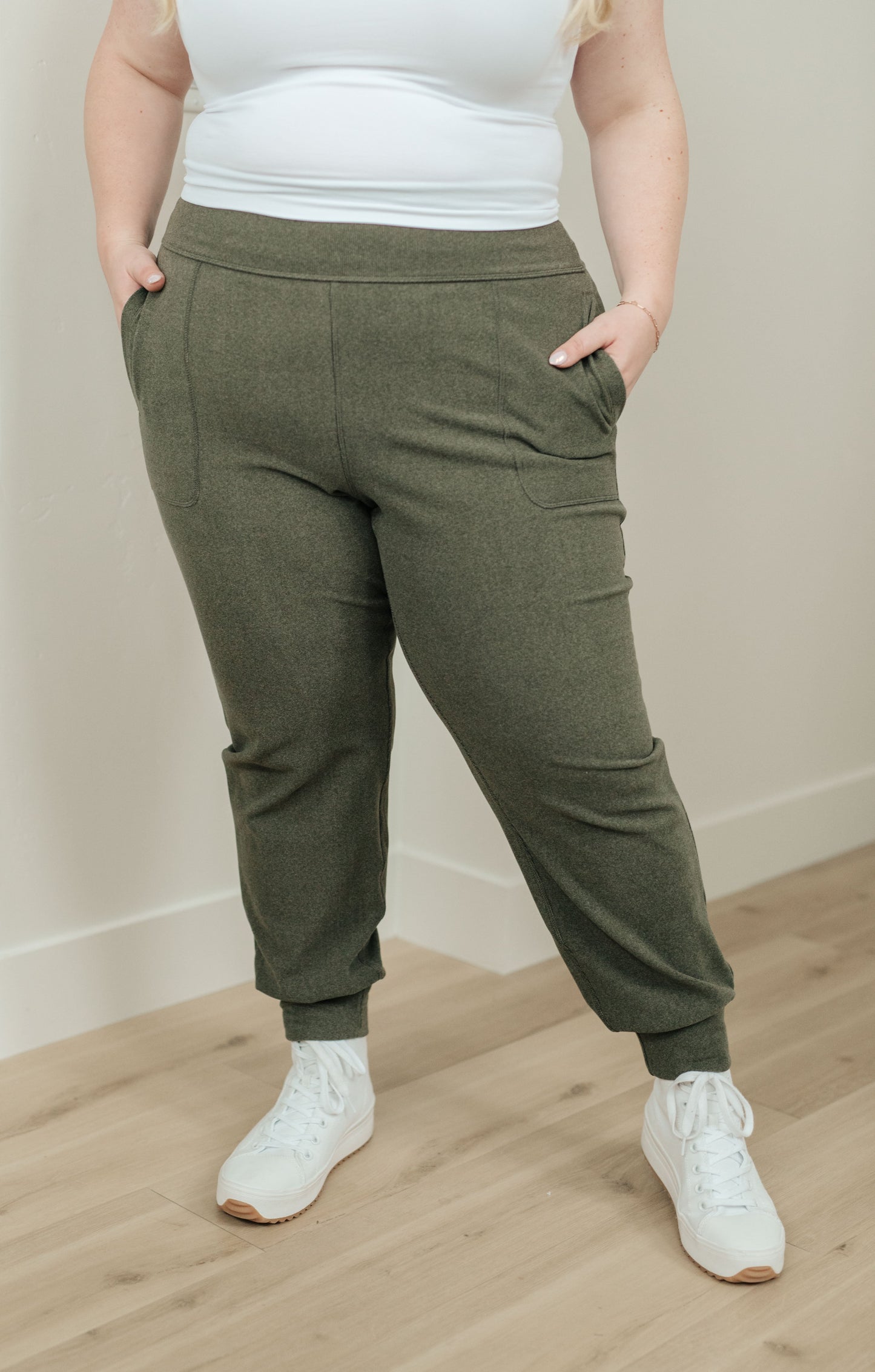 Where Are You High Rise Joggers in Olive - G Marie's Boutique 