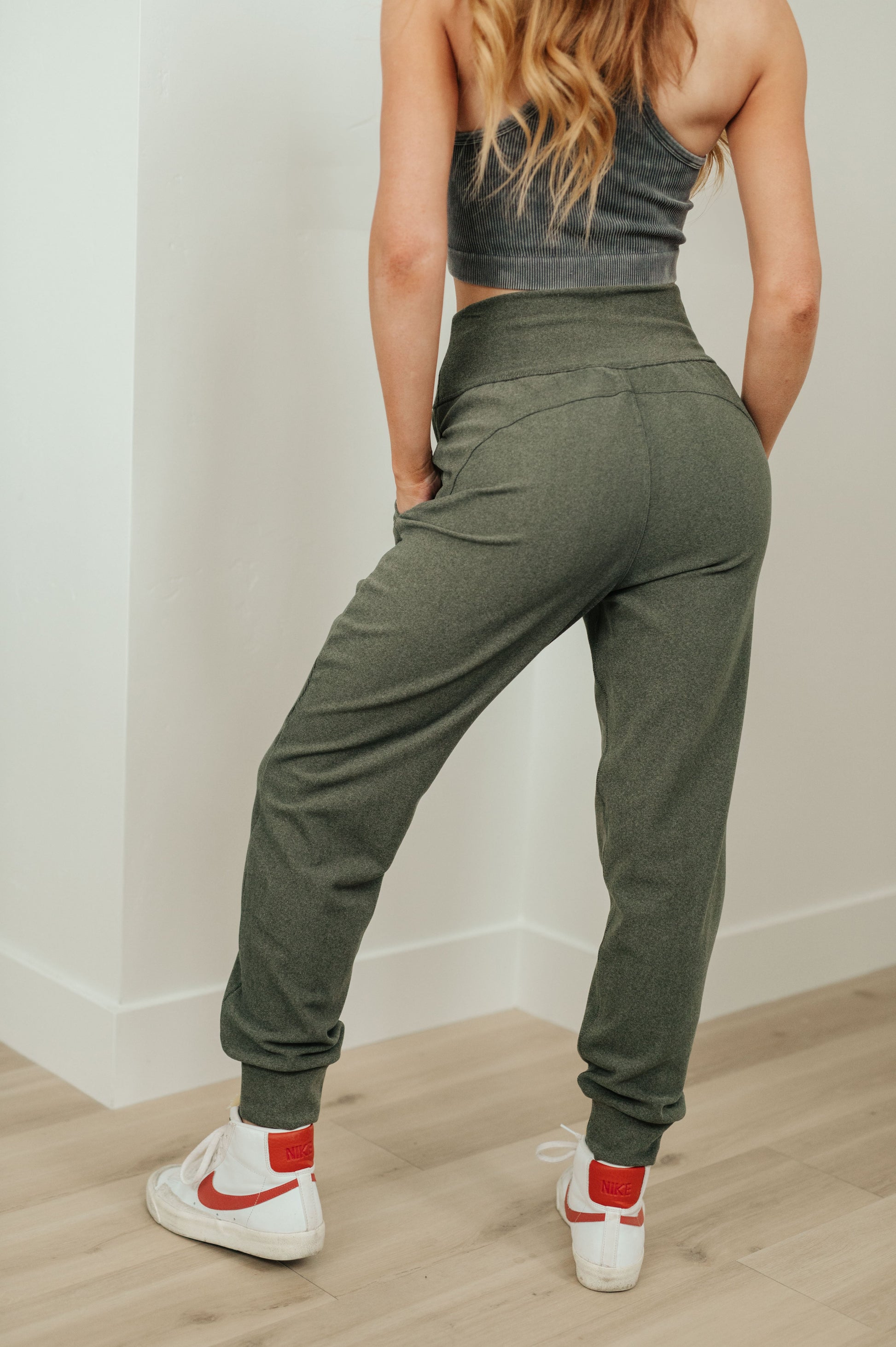 Where Are You High Rise Joggers in Olive - G Marie's Boutique 