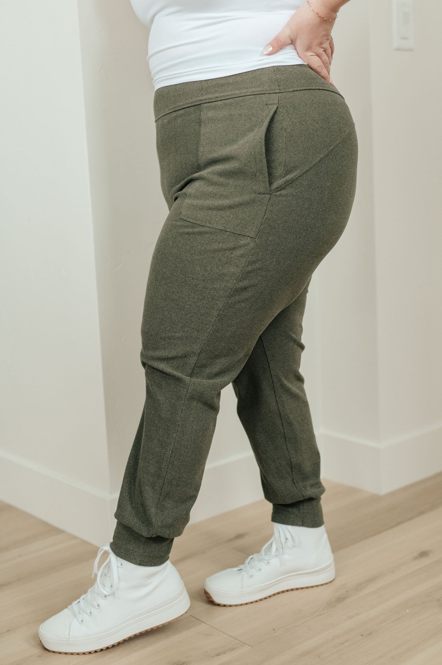 Where Are You High Rise Joggers in Olive - G Marie's Boutique 