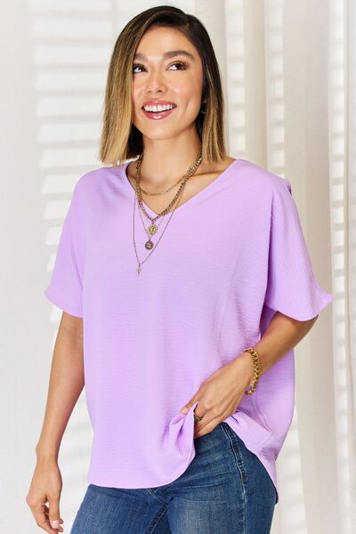 Zenana Texture Short Sleeve T-Shirt - G Marie's Boutique 