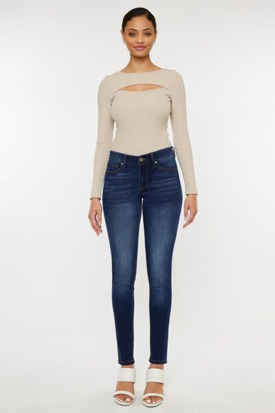 Kancan Mid Rise Gradient Skinny Jeans - G Marie's Boutique 